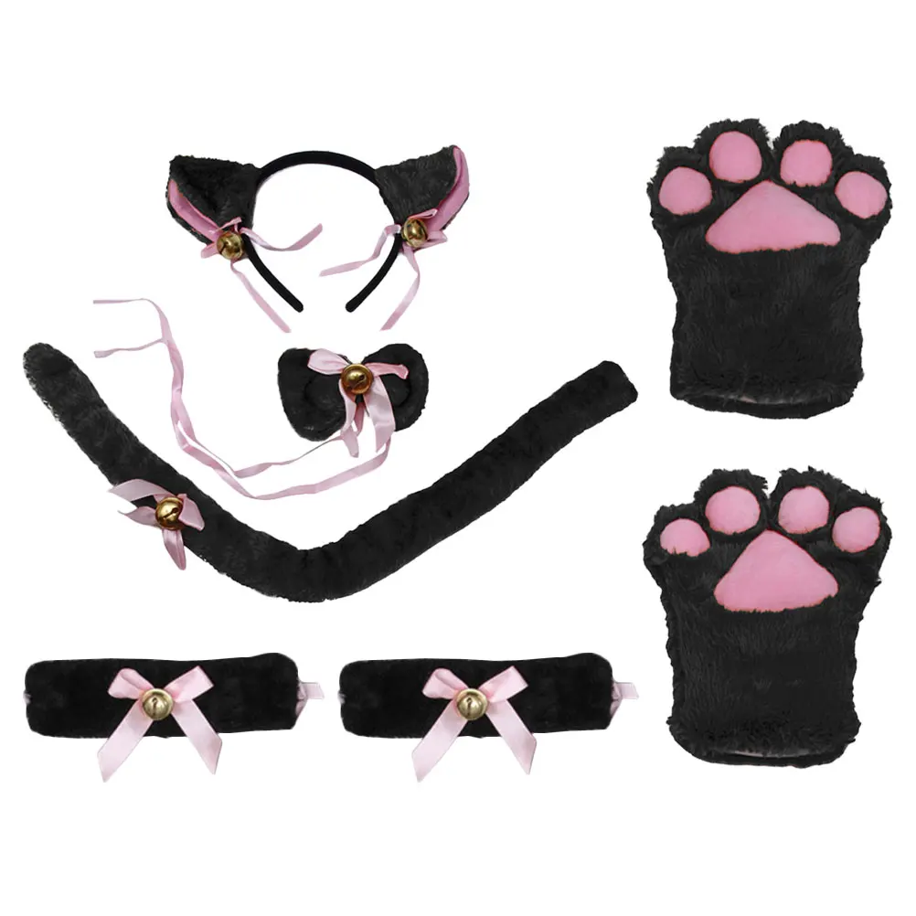 

Cat Ears Gloves Set Costumes Props Kids Accessories Hairb Tail Dress Up Exquisite Animal