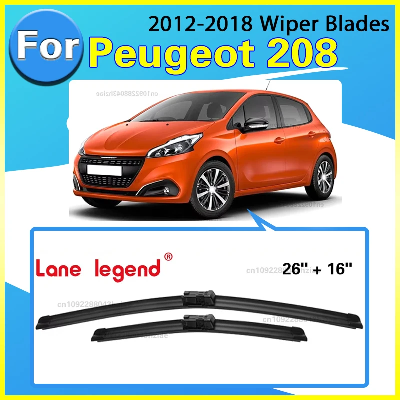 

Комплект щеток стеклоочистителя переднего и заднего стеклоочистителя для Peugeot 208 2012-2018, щетки для лобового стекла 26 "+ 16"