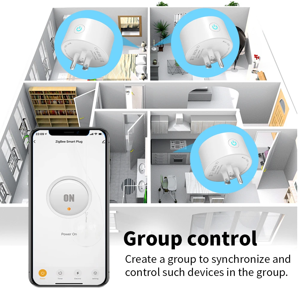 Tuya Wifi Smart Plug USA CA Socket Zigbee Switch Smart Home App Scene Linkage Support Alexa Google Home Voice Assitant Control