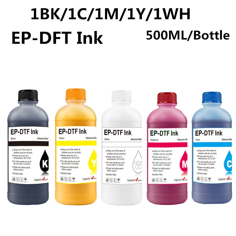 Tinta EP-DTF de 500 ml para transferencia directa a película, compatible con cabezales de impresión Epson i3200, XP600, TX800, L1800, 1390, L805. Tinta DTF para impresión.