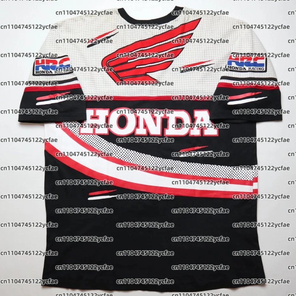 

Honda HRC 2025 Racing Team с коротким рукавом, осенняя дышащая футболка, впитывающая пот, удобный топ для мотоциклов и велоспорта для мужчин