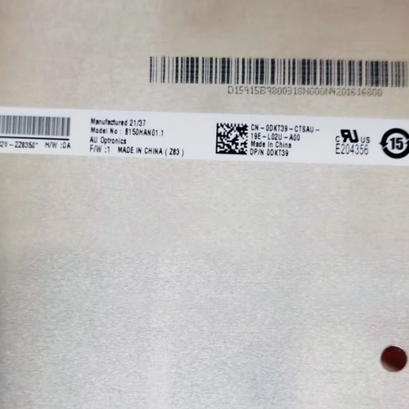 B150HAN01.1 B150HAN01.0 لأجهزة الكمبيوتر المحمول Dell Latitude 9510 9520 صدفي 16:9 FHD IPS شاشة LCD غير تعمل باللمس 400nits 15 بوصة