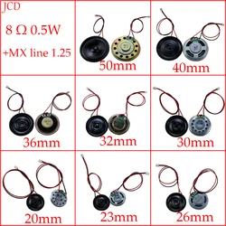 Ultra-Thin Speaker 8 Ohms 0.5 Watts 0.5W 32R Diameter 20Mm 23Mm 26Mm 32MM 36Mm 40Mm 50MM with MX1.25 Terminal wire Length 15Cm