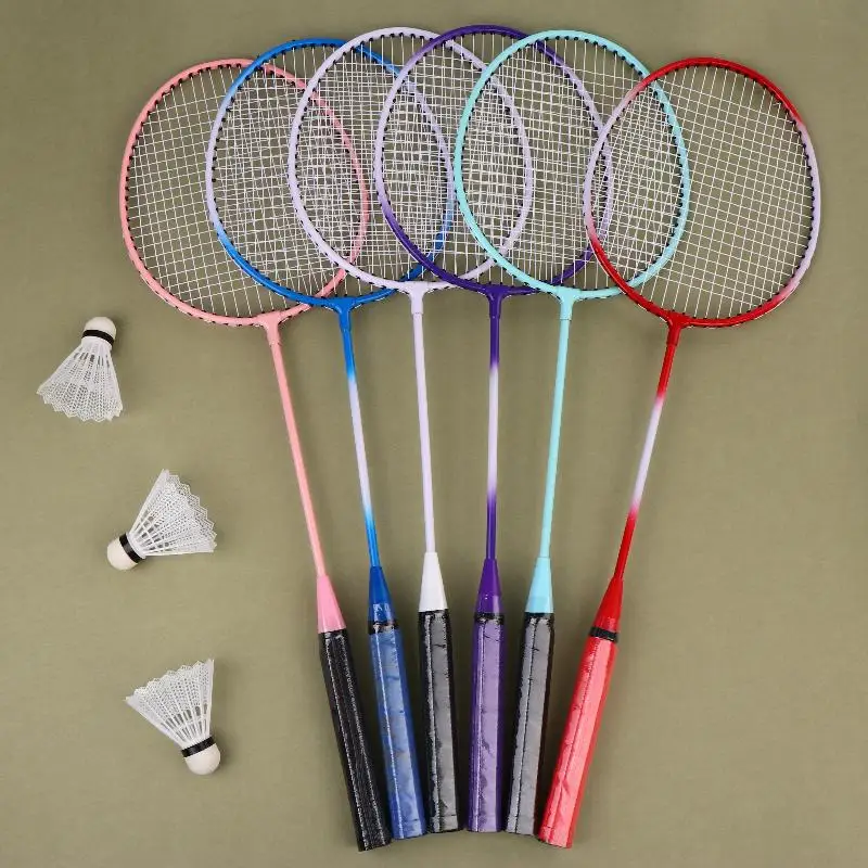 

（Summer6）1 Set Beginners Badminton Professional Training Durable Leisure Sports Racquet Durable Badminton Racket Set