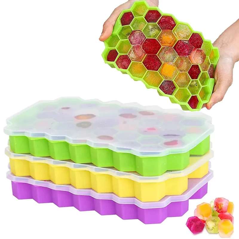 

Reusable Silicone Ice Cube Mold Honeycomb Ice Cube Trays BPA Free Ice Maker Ice Jelly Juice Mould Whiskey Cocktail Kitchen Tool