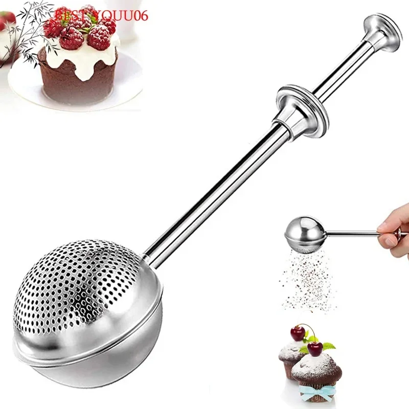 2026 NEW Hot Flour Filter Spoon Baker Dusting Wand For Sugar Flour Spices  Spoon Kitchen Tool 304 Stainless Steel Filter Ball