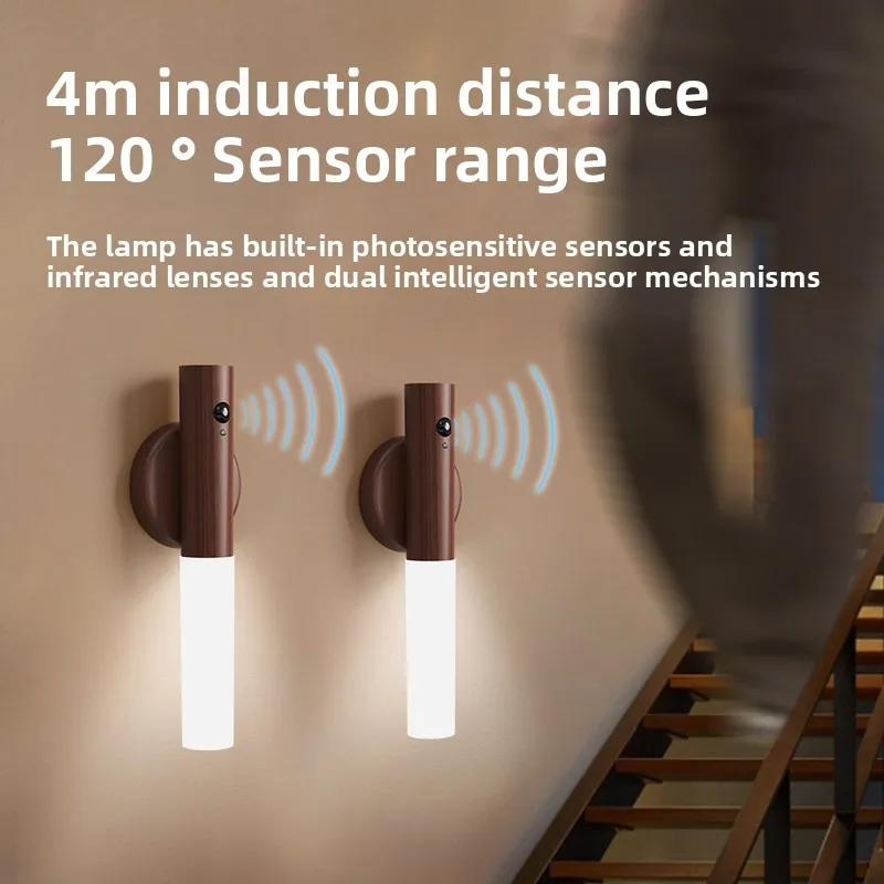 ナイトライト モーションセンサーライト USB充電ウォールライト 廊下 寝室 ワードローブ テーブル 階段 キャビネットに最適