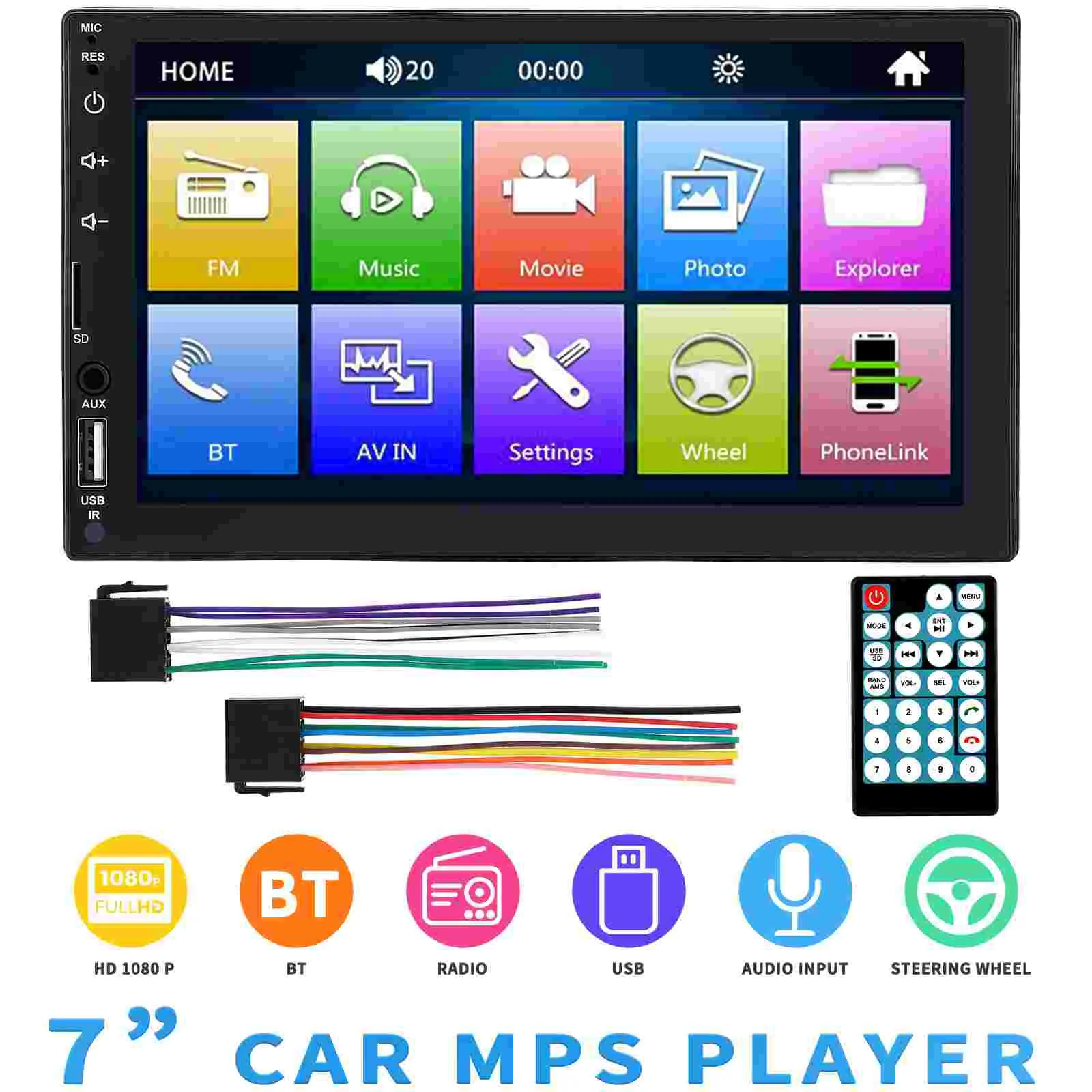 7 Inch Car Radio Mp5 Player Stereo Number Video and Audio Receiver Wireless for