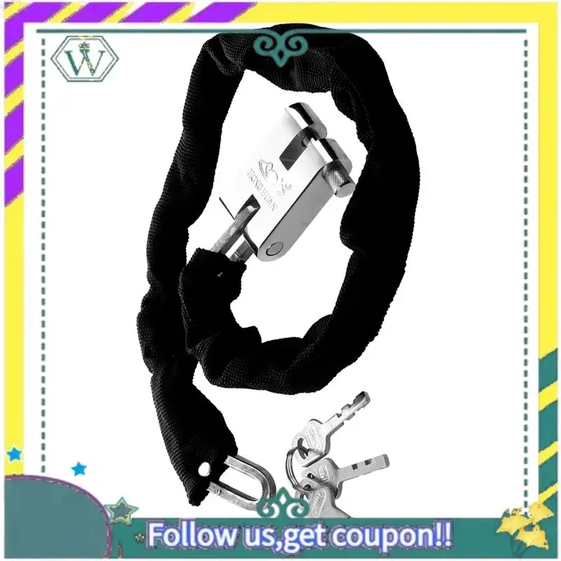 Upgraded Bike Lock 101CM Metal Anti-Theft MTB Road Bike Heavy Duty Safety Lock Motorcycle Padlock Bicycle Chain Lock With Key Du - view 3