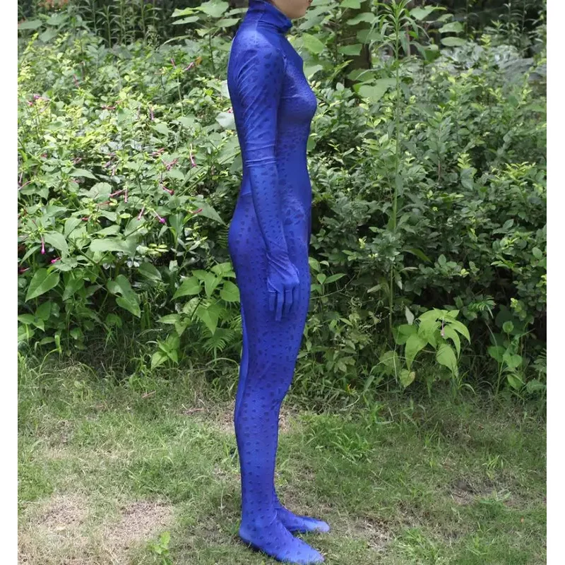 女性のための神秘的なコスプレ衣装,X-men,raven darallme,全身タイツ,ジャンプスーツ,映画の衣装,高品質