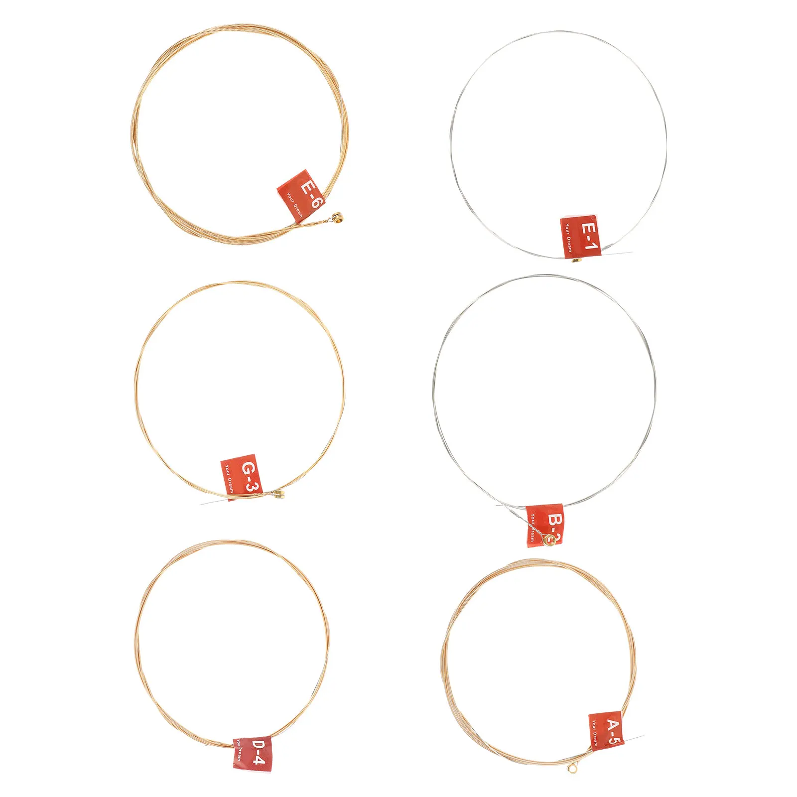 

6pcs High-Quality Folk Strings Durable Resonant Easy To Replace Strong Sound Guitar Accessories For Wooden Guitar Replacing