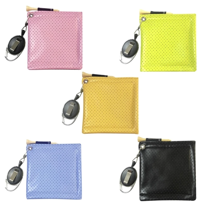

Square Golf Ball Cleaning Towel with Retractable Keychain Buckle Mini Golf Ball Club Head Cleaner Wiping Cloth Durable