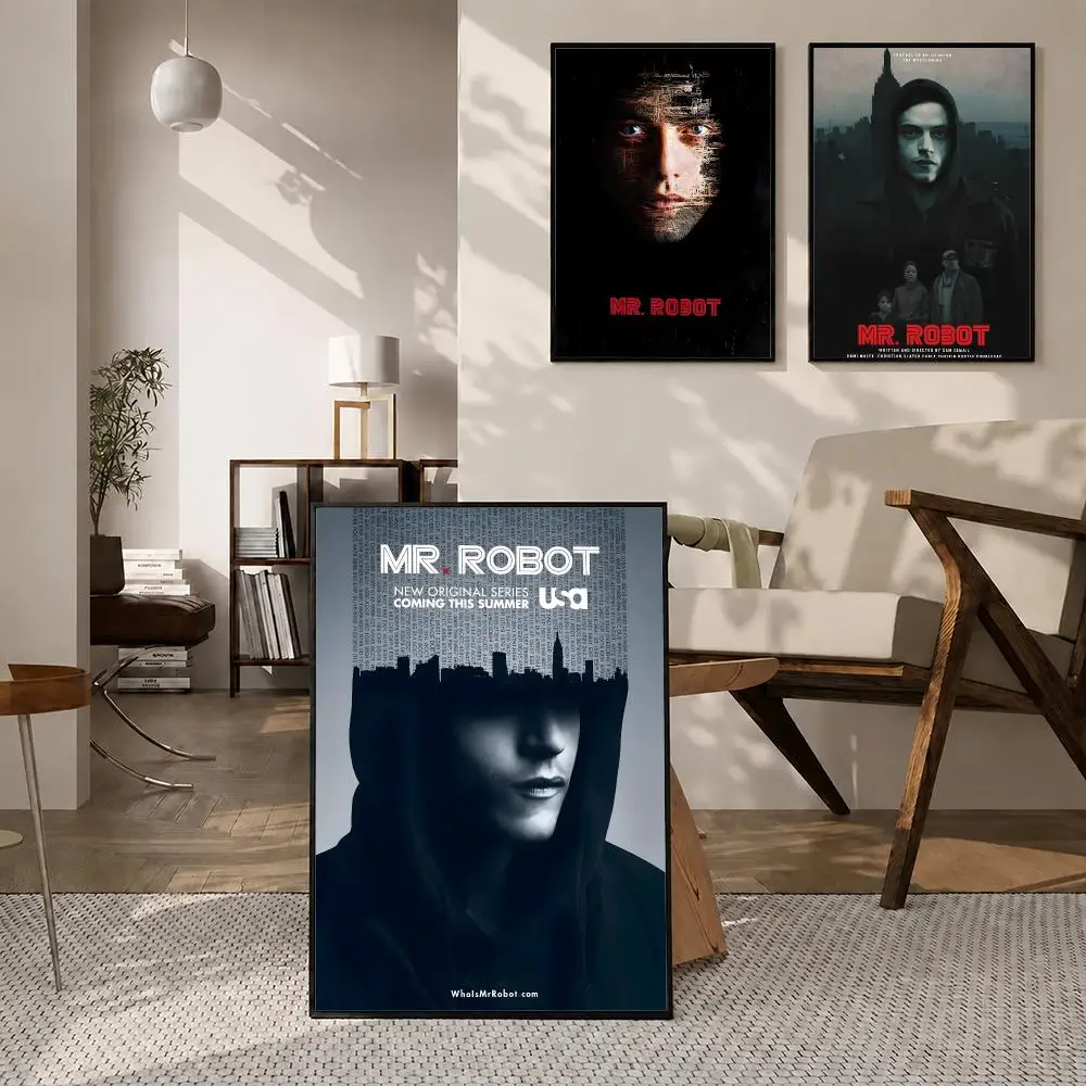 TV Series Mr. Robot Poster Self‑Adhesive Waterproof PP Poster Coffee House Bar Wall Art Sticker Room Home Decor