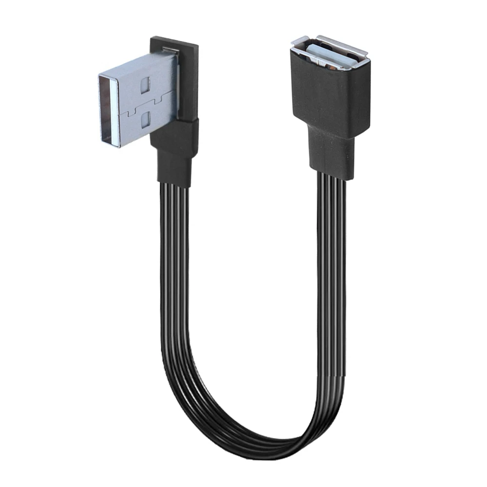 5cm-300cm USB 2.0 A Plug to Male&Male/Female 90 Angled Extension Cable USB 2.0 Male to Female Right/Left/Down/Up Black Cable