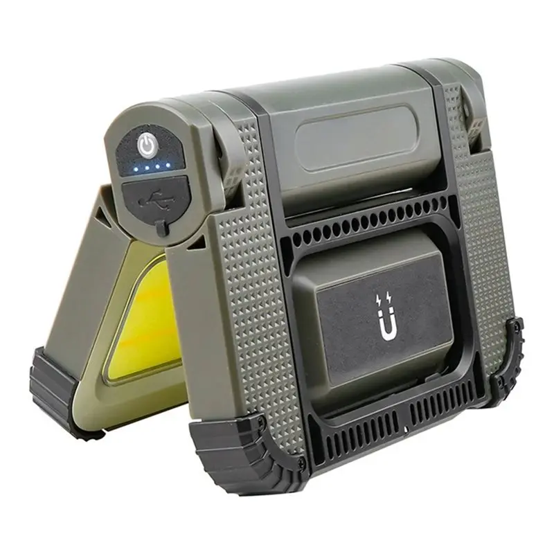 Fresh Portable Folding Tent Light Solar Camping Light Outdoor Type-C Charging Hanging Work Light Magnetic Design