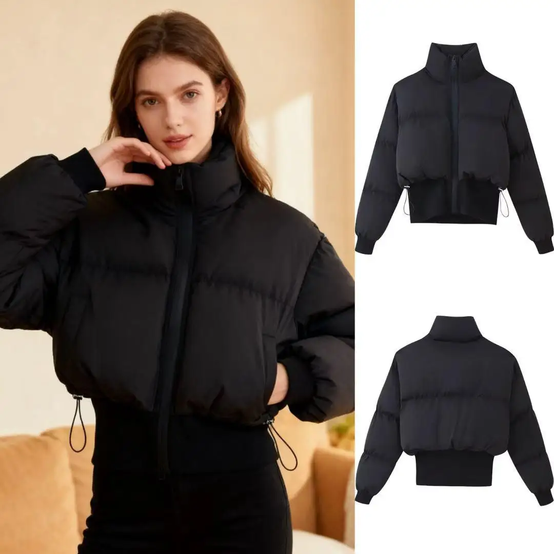 

Cross-Border Sle ort Cotton Jaet Women's Patchwork Outerwear Thiened Long Sve Color Spring Faion