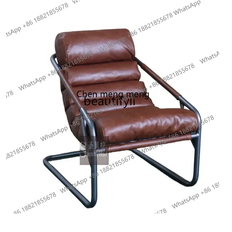 X 32 Retro, chair leather sofa, first layer cowhide, armrest single lounge chair