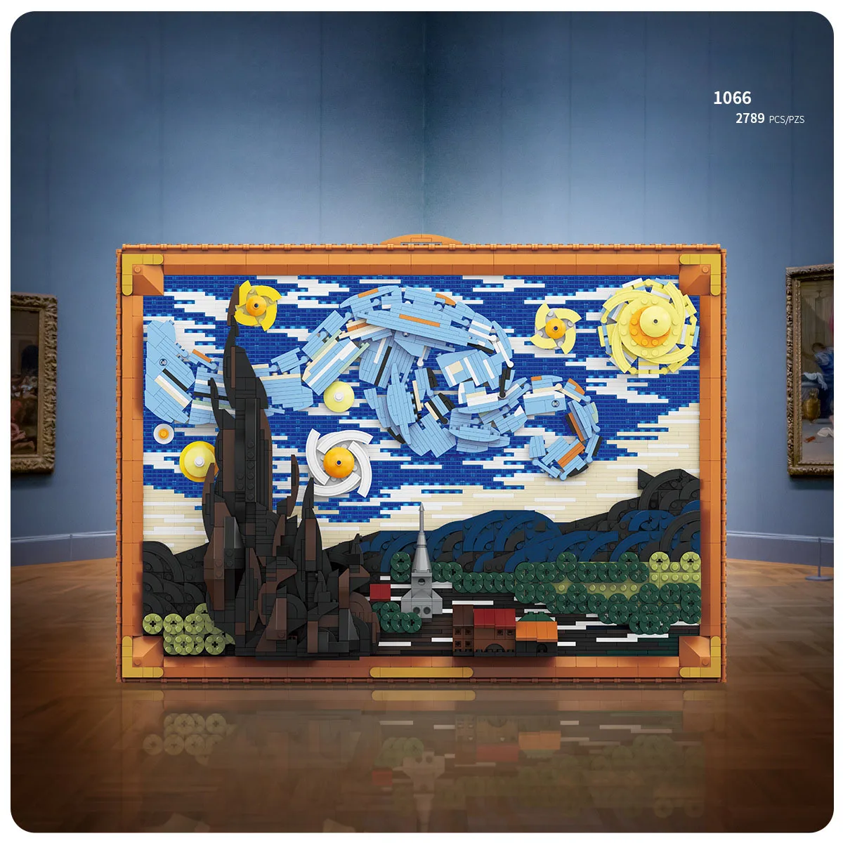 World Famous Van Gogh Paintings Micro Diamond Block Netherlands Toys The Starry Night Collection Mini Building Brick With Light