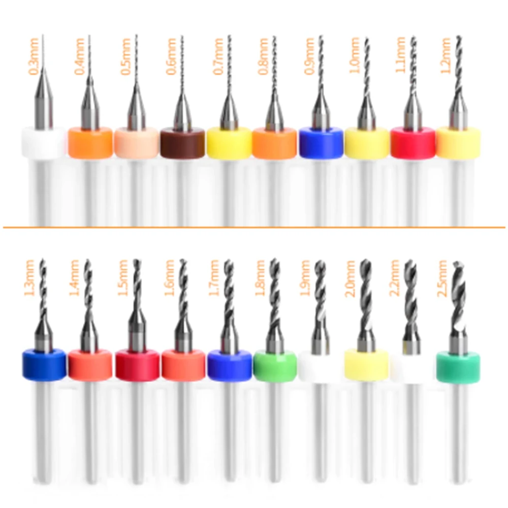 Juego de microbrocas de carburo, broca de perforación CNC, placa de circuito de impresión, broca de aleación dura, broca de PCB, juego de brocas de