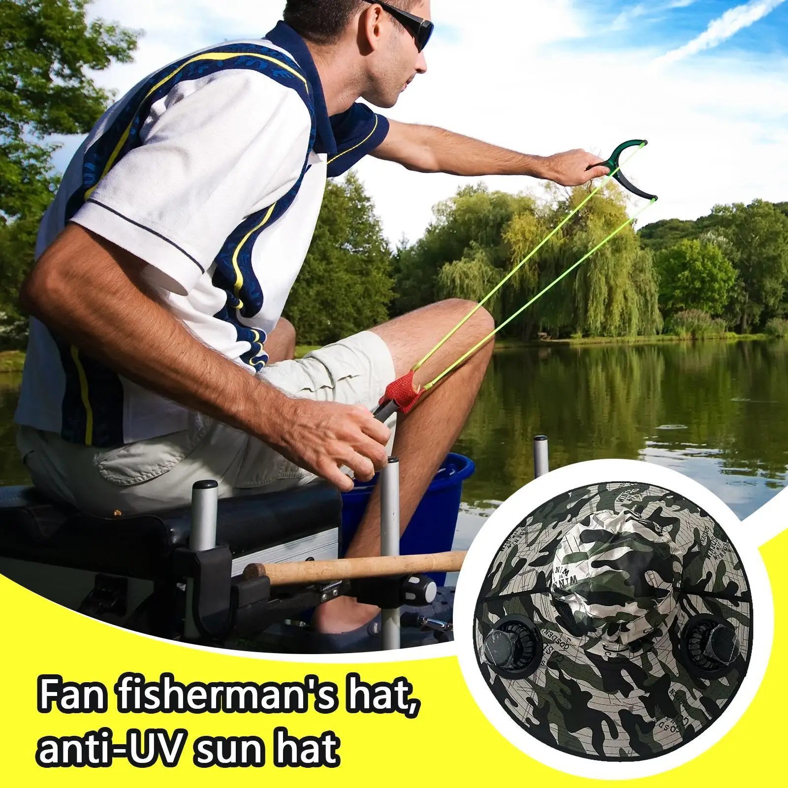 Solar Powered Fan Hat Sun Bucket Hat Breathable Headgear With Solar And USB Charging Fan For Beach Camping Sports Travel Outdoor