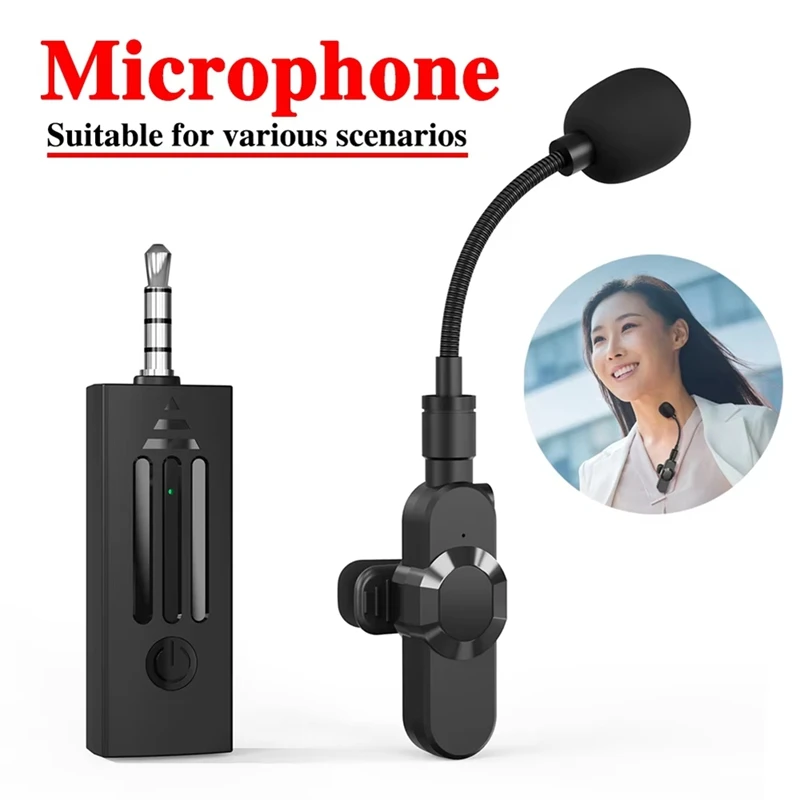 HFES Mini Wireless Microphone 3.5Mm Bluetooth Speaker Collar Microphone Speaker For Lectures Classroom Teaching