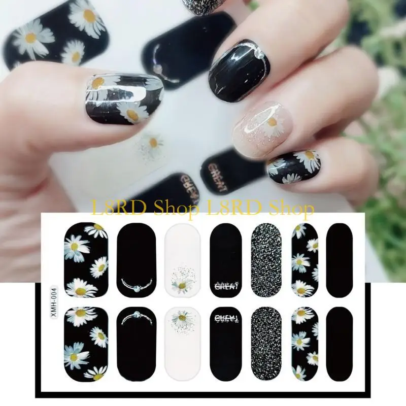 L8RD Flower Gradient Sticker Full Wraps Art Stickers Self-Adhesive Art Decal Strips for DIY Art Decor