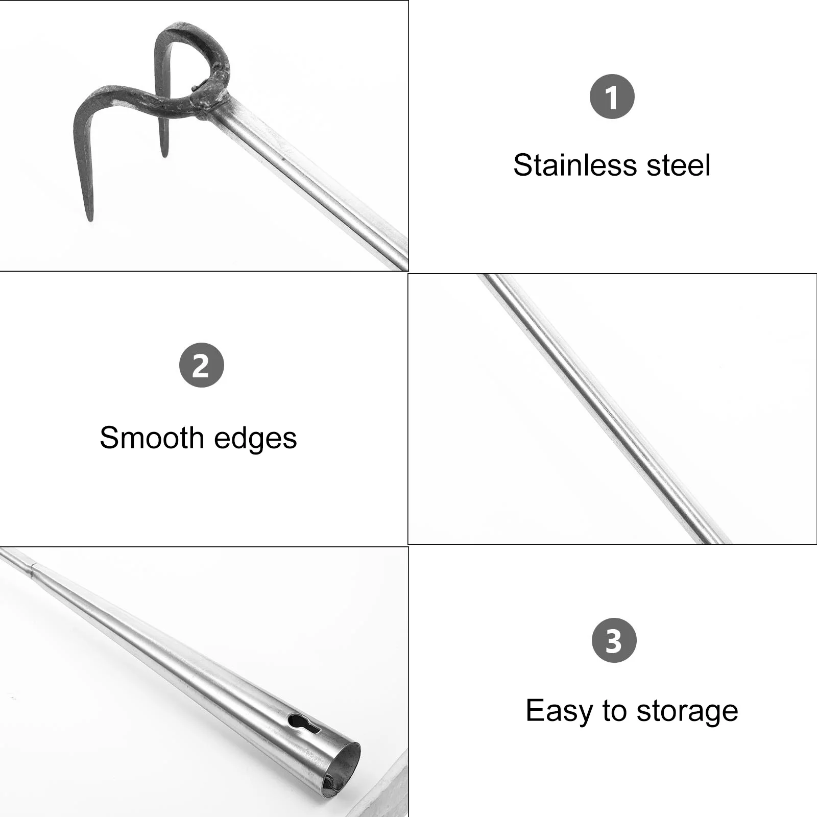 

Stainless Steel Meat Hooks Safe EcoFriendly Kitchen Supplies Ham Hanging barbecue Turn Over Meat Fish Portable Storage
