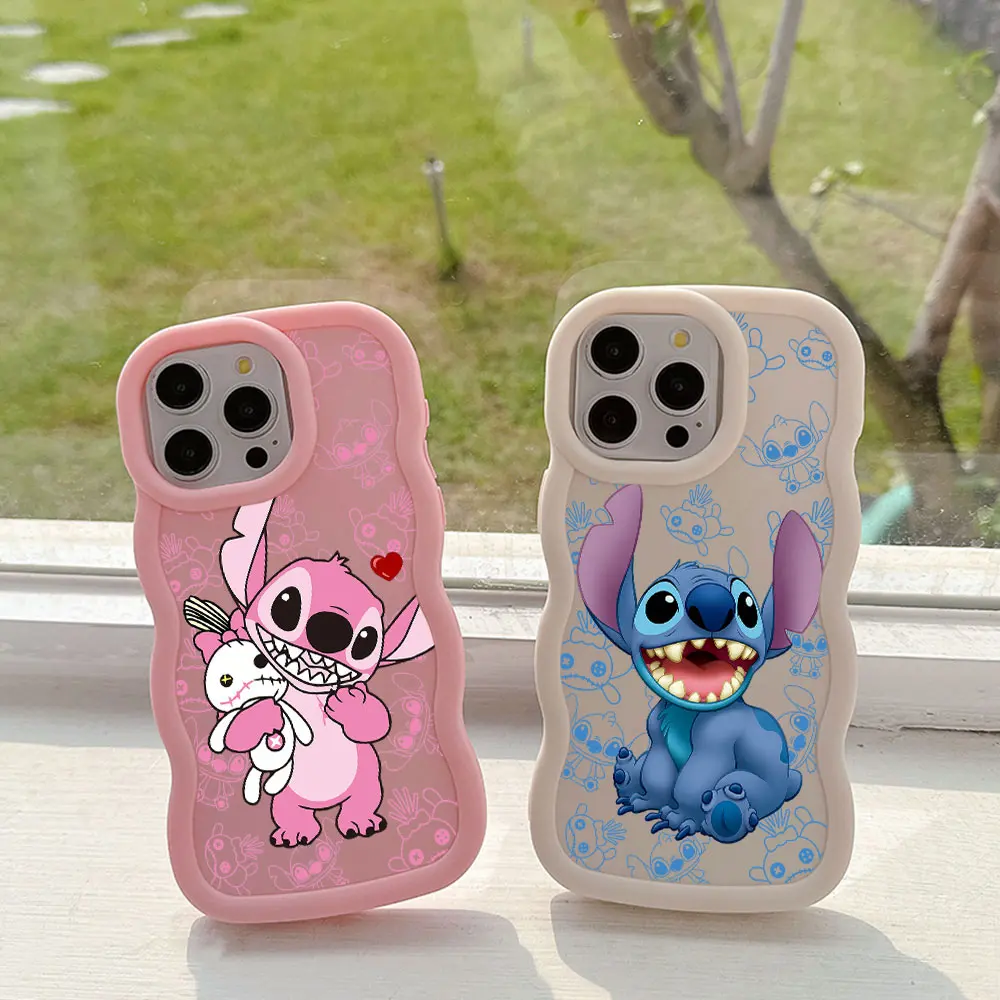 New Cute funny Disneys Stitch Phone Case For OPPO Reno 2 4 5 6 7 7Z 8 8T 10 11 Z Pro 4G 5G Candy Color Soft TPU Back Cover