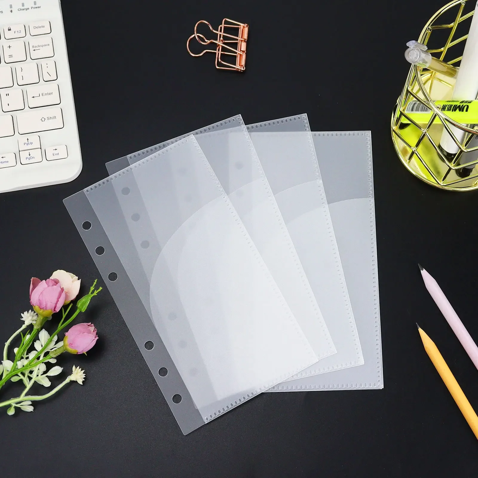 A6 Binder Notebook Accessories Removable Notebook Book Core 6-hole Cash Budget PP Bag Office Stationery