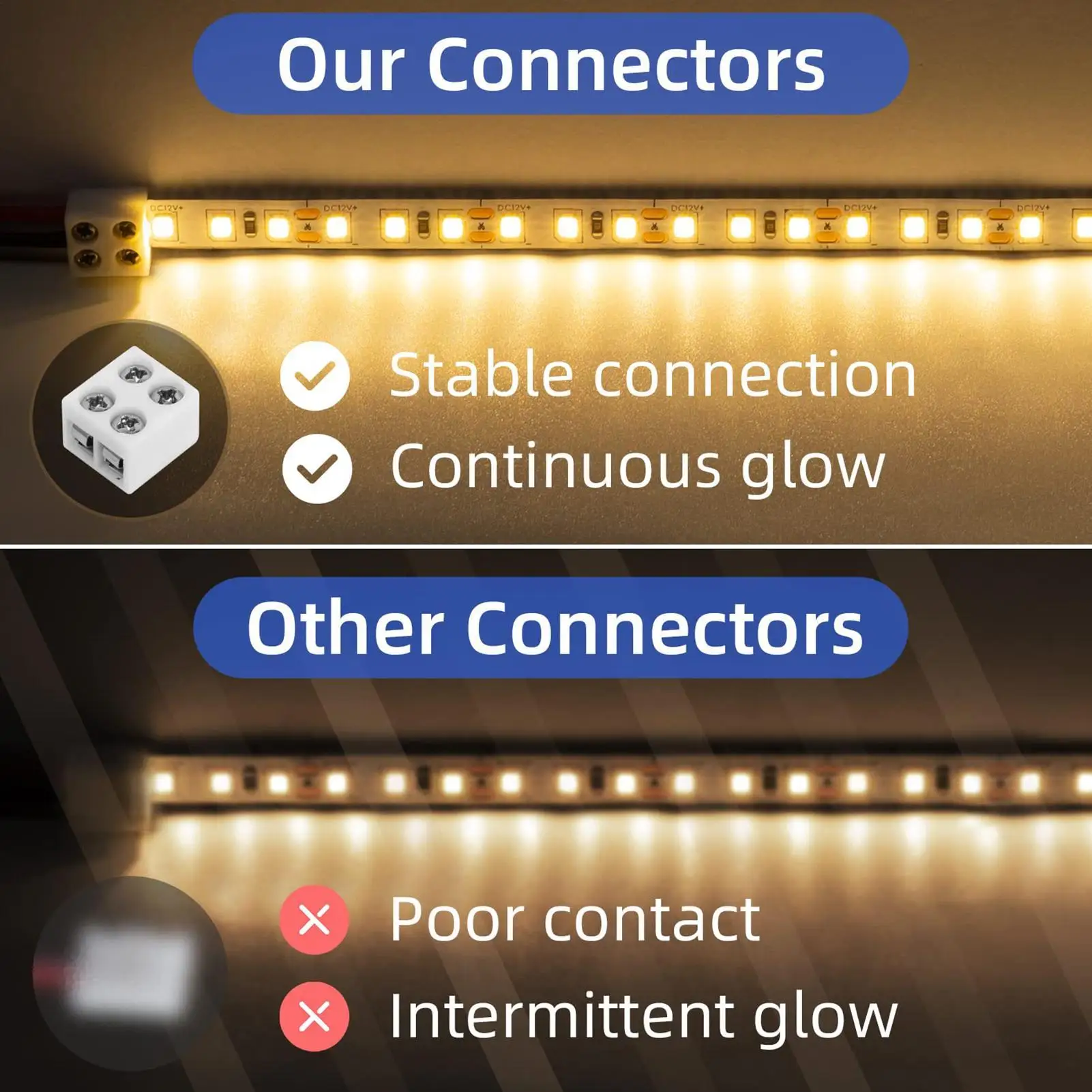 LED Light Strip Connectors 8mm Sturdy LED Connector User-Friendly LED Connecting Versatile LED Strip Light Connectors ﻿