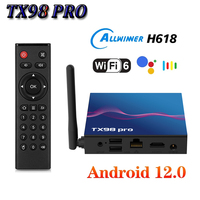 TX98 PRO Android 12 Smart TV BOX Allwinner H618 2.4&5G Wifi6 4K 4G 32G 64G 2G 16G HDR10+ BT Smart Media Player Set Top Box