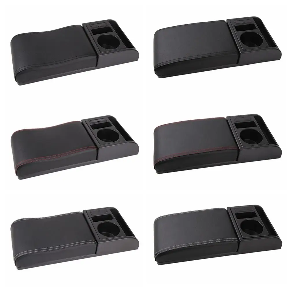 

Cup Holder Armrest Heightening Cushion Scalable Large Capacity Car Armrest Storage Box Phone Slot Easy To Install