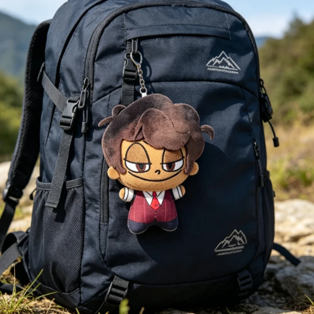 

10cm Latest Cute Before Birth Style Hazbin Anime Game Hotel Alastor Plush Toys Keychain Bag Plushie Doll Hanging Pendant Decor