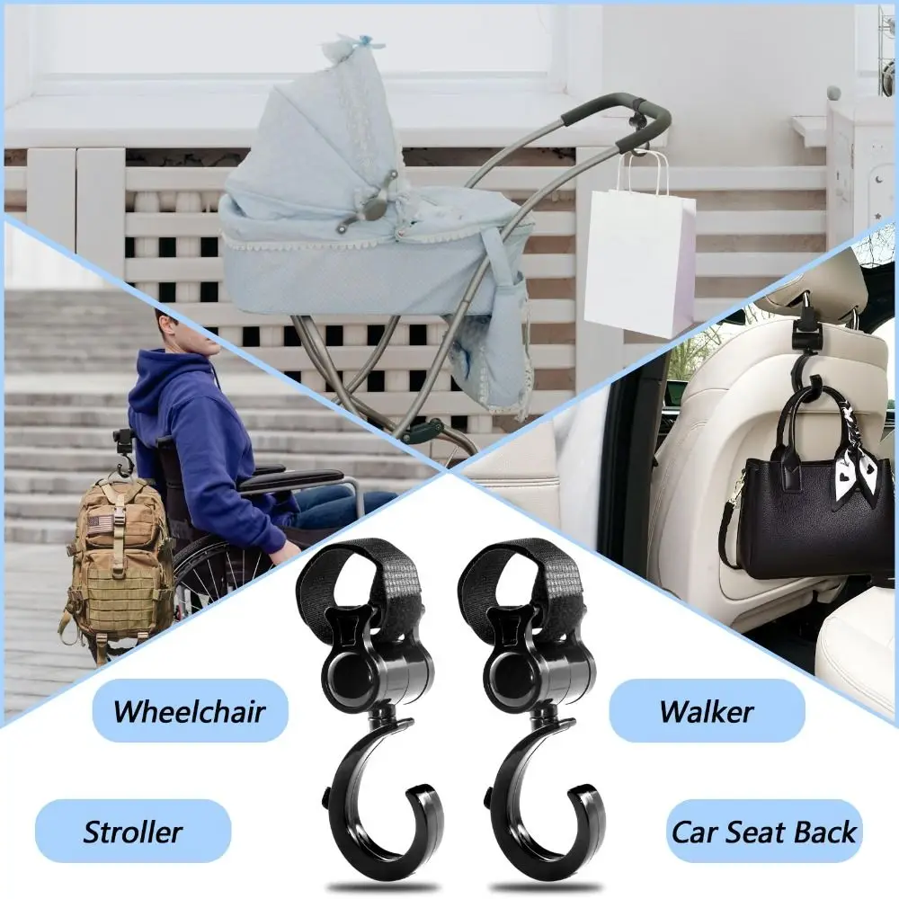 ตะขอแขวนบาร์ ตะขอขนาดใหญ่ ตะขอแขวนรถเข็นเด็ก 360 องศา ตะขอแขวนรถเข็นเด็ก แข็งแรงทนทาน อุปกรณ์เสริมรถเข็นอเนกประสงค์ ที่นั่งในรถยนต์