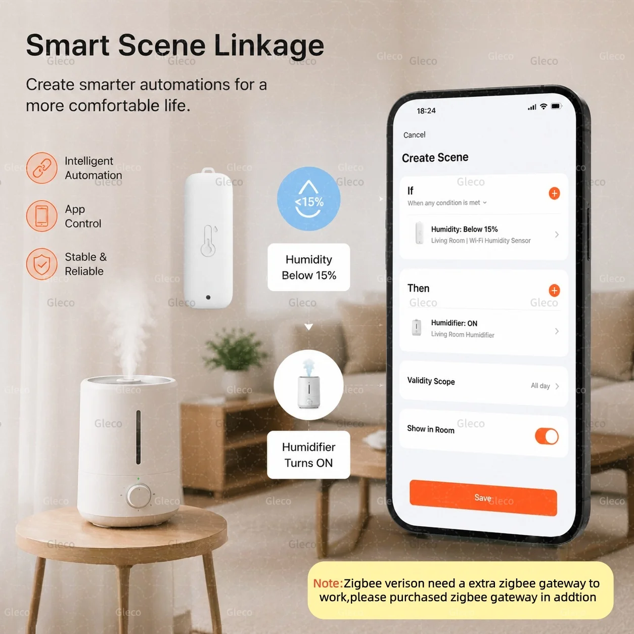 WiFi/Zigbee Smart Temperatur- und Feuchtigkeitssensor mit optionalem LCD, wasserdicht und mit Temperaturfühler, kompatibel mit TUYA 2MQTT – Detail 8