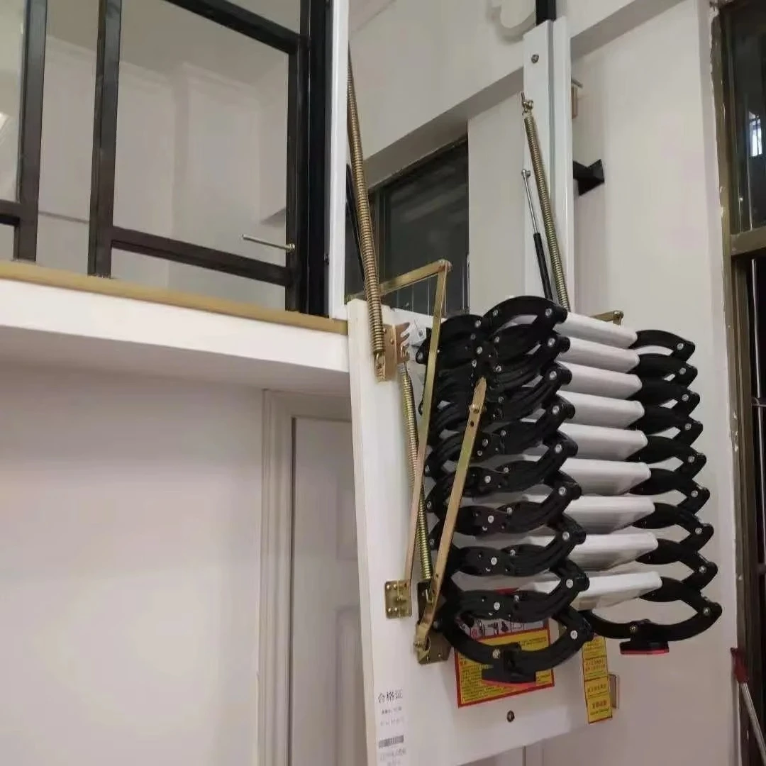 Échelle extensible d'intérieur automatique en acier, escaliers de grenier pour villas, duplexes, escalier télescopique pliant Invisible