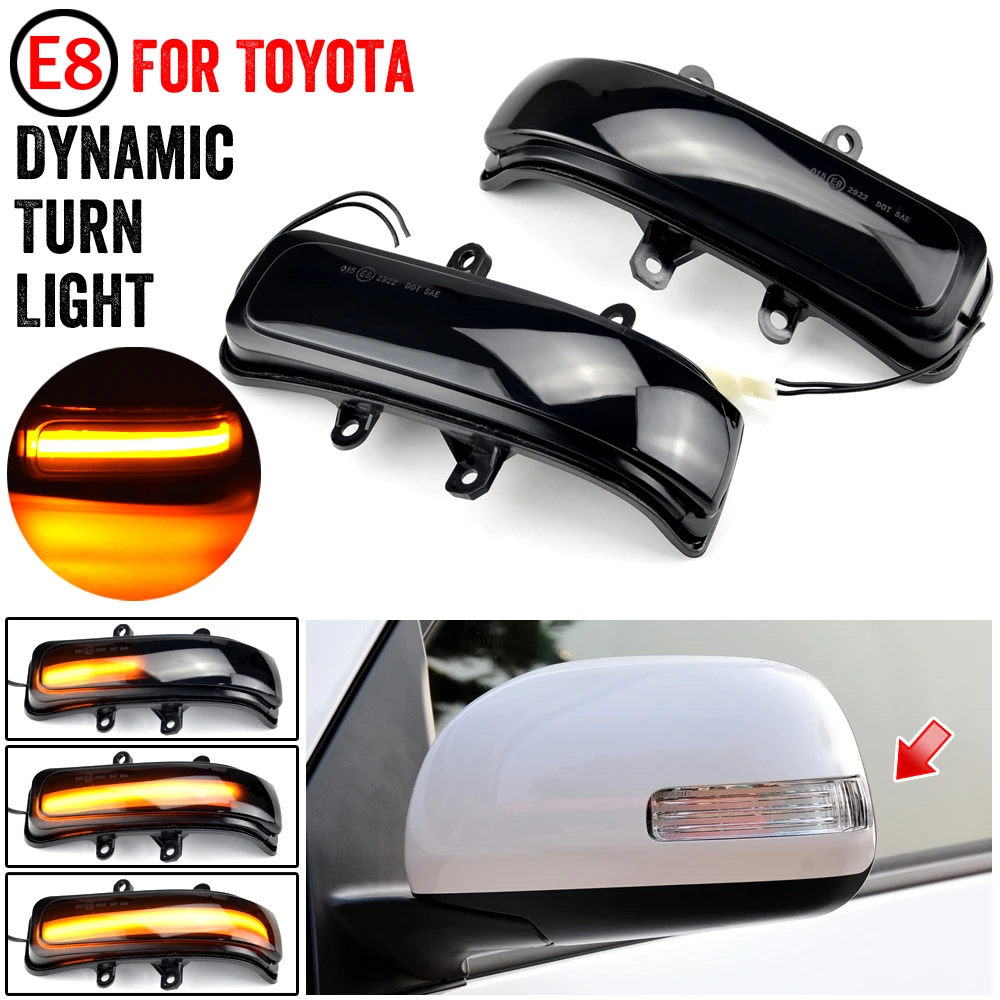 

For Toyota RAV4 Highlander 4Runner Sienna Tacoma Voxy Alphard Vellfire LED Dynamic Turn Signal Light Rearview Mirror Indicator