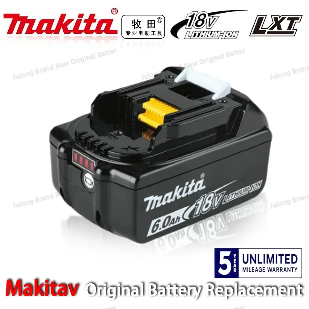 

100% совместимая литий-ионная аккумуляторная батарея Makita 18 В, 6,0 Ач, замена BL1830B BL1850B BL1860B BL1815 BL1840