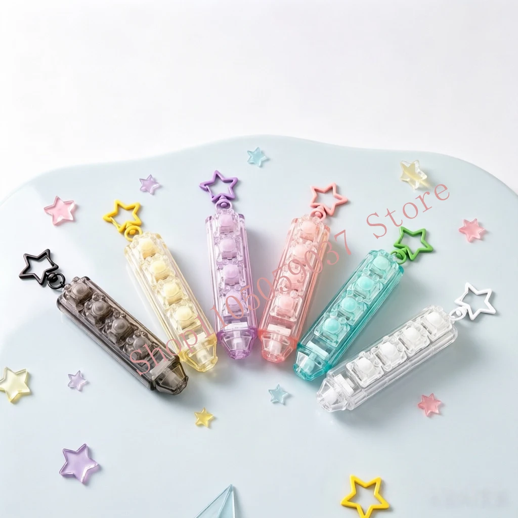 Crystal Cat Paw Five-Key Handheld Stress Relief Button LED Keycap Keyboard Keychain
