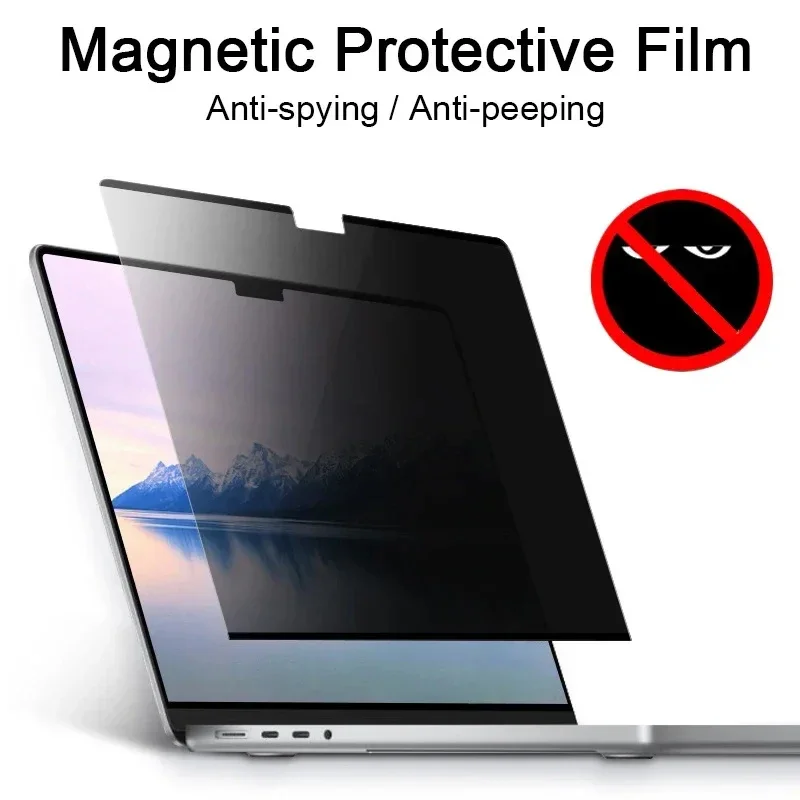 Filtro de privacidad magnético, protector de pantalla antivista para MacBook Air 13.6 15 M1 M2 M3 M4 Pro 14 16 A2780, película magnética para Mac 2