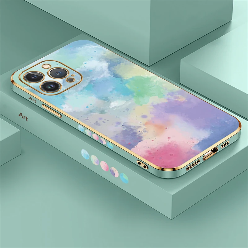 Artistic Patterns Case For iPhone 15 13 14 Pro Max 12 11 Pro XS Max XR X 8 7 14 Plus SE 2022 2020 Silicone Soft Phone Cover