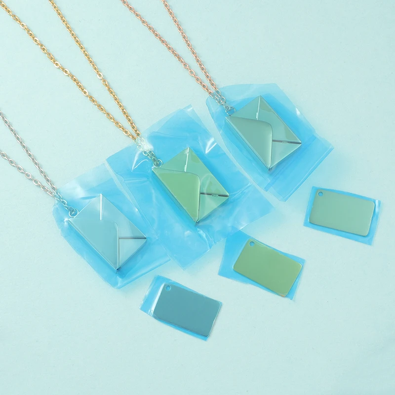 Fnixtar Detachable Envelope Pendant Necklaces Mirror Polish Stainless Steel Creative Love Letter DIY Necklace 10 PCS/lot