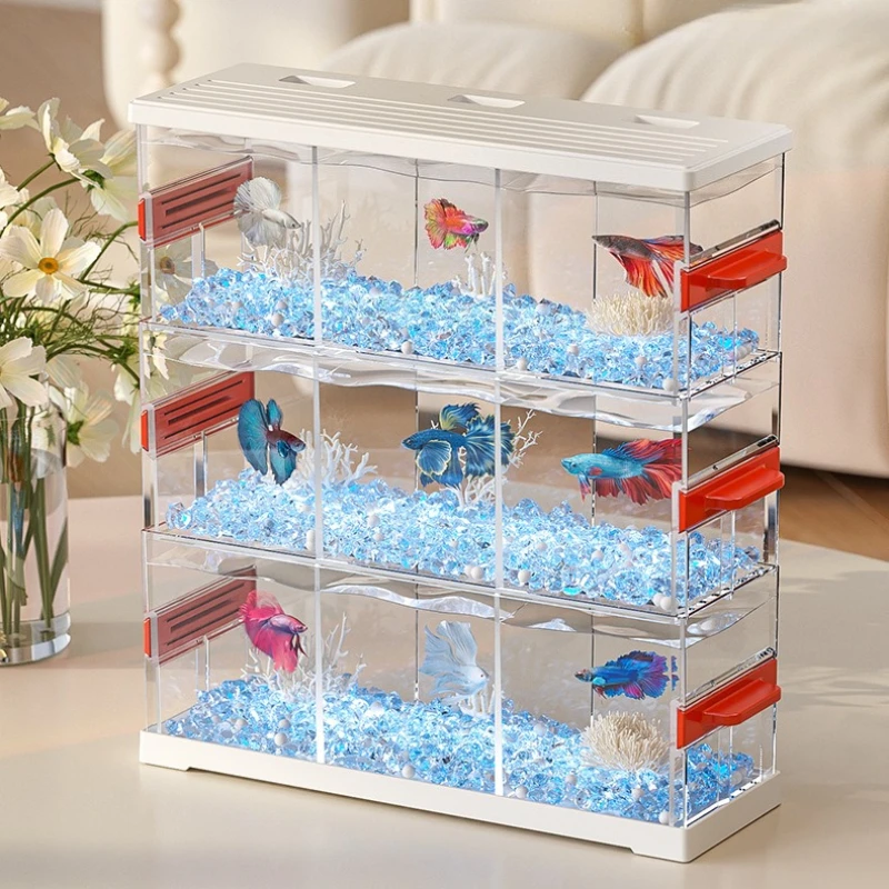 

Настольный аквариум с легким прозрачным маленьким аквариумом Бетта, ландшафтный дизайн, креативные аквариумы, домашний стол, декоративная аквариумная миска