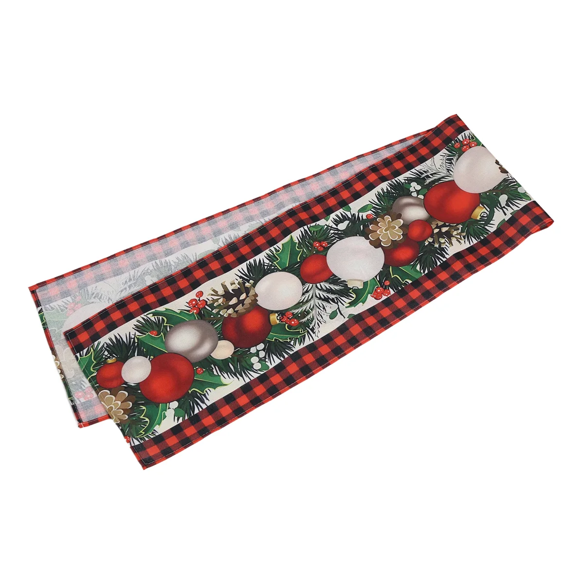 Льняная красная и черная клетчатая рождественская скатерть длиной 72 дюйма, сезонное зимнее рождественское украшение стола