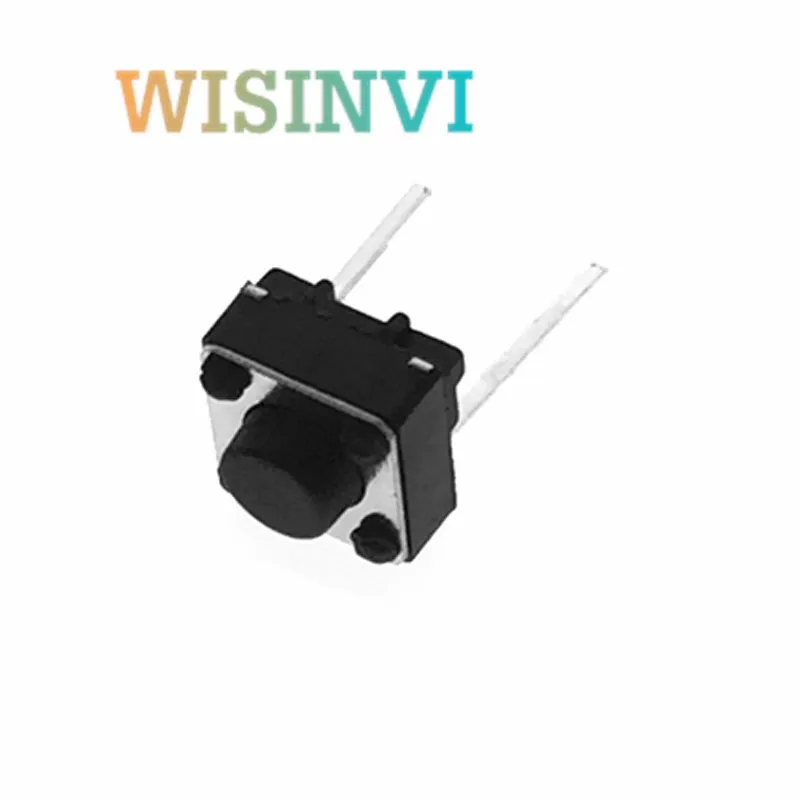 100-1000Pcs Middle 2 pins 6X6x5mm 2PIN dip TACT push button switch Micro key power tactile switches 6x6x5 6*6*5MM Light touch