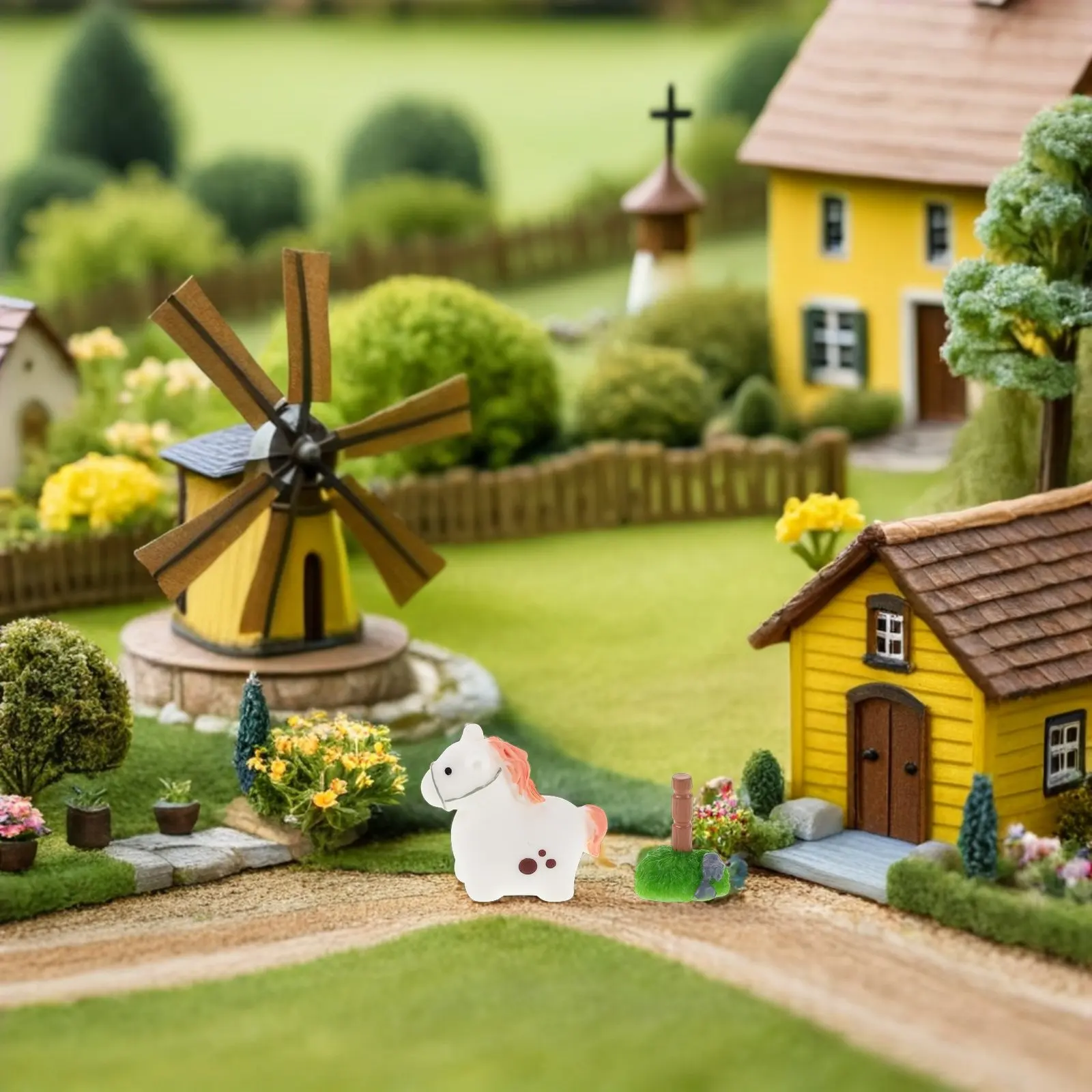 

Micro Landscape Mini Farm Set Includes Miniature Animals Haystacks Granaries DIY Craft Decor Minature Animal Figurines