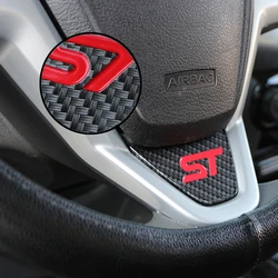 ST Steering Wheel Sequins Sticker ABS Chrome Cover Stickers for Ford Fiesta Ecosport 2009 - 2017 Auto Accessories