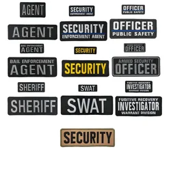 Plus Size Security Badge Hook&loop Embroidery Cloth Stickers Agent Investigator Officer Back Patch for Tactical Vest Uniforms