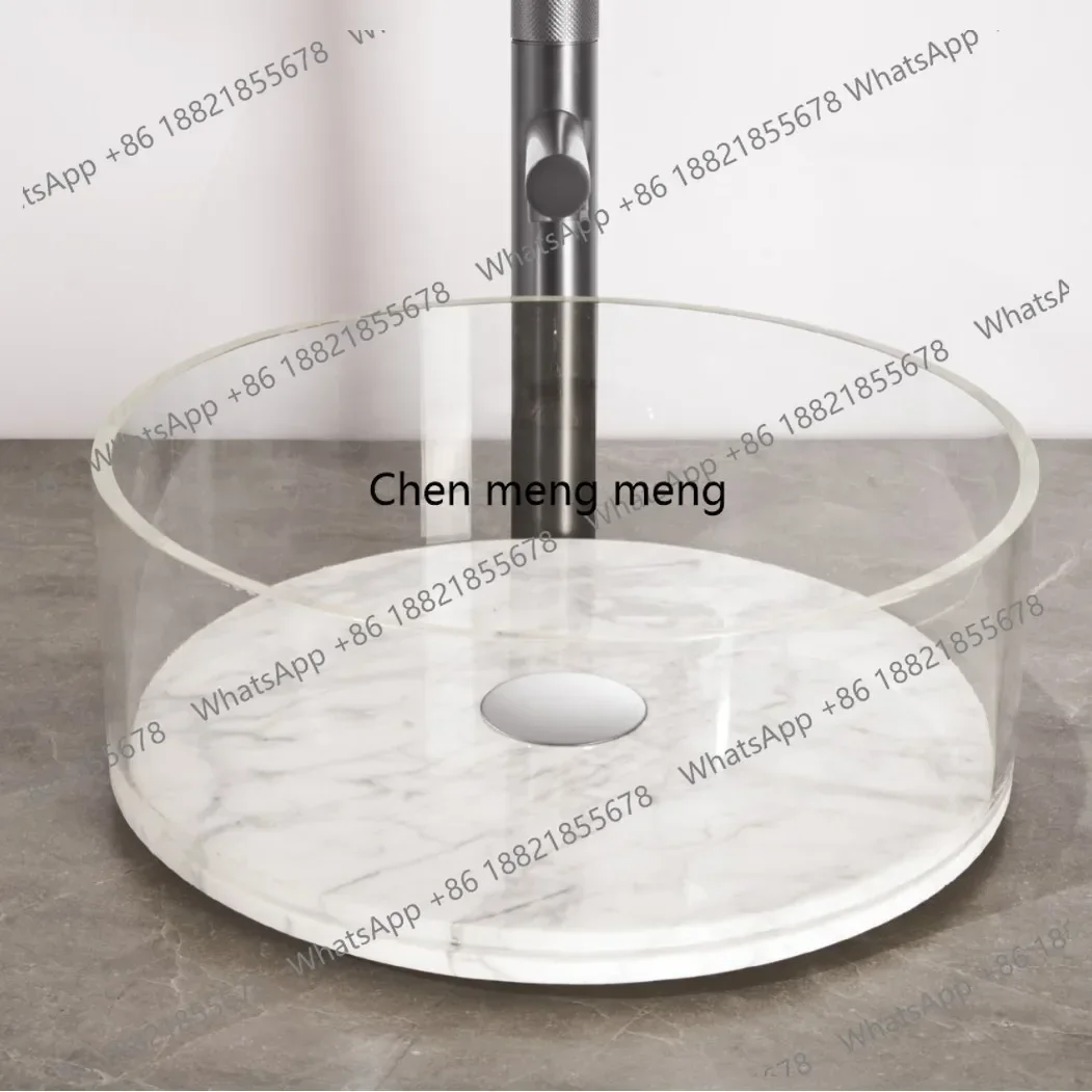 D182Hotel bathroom sink crystal glass hand wash basin cylinder, washbasin