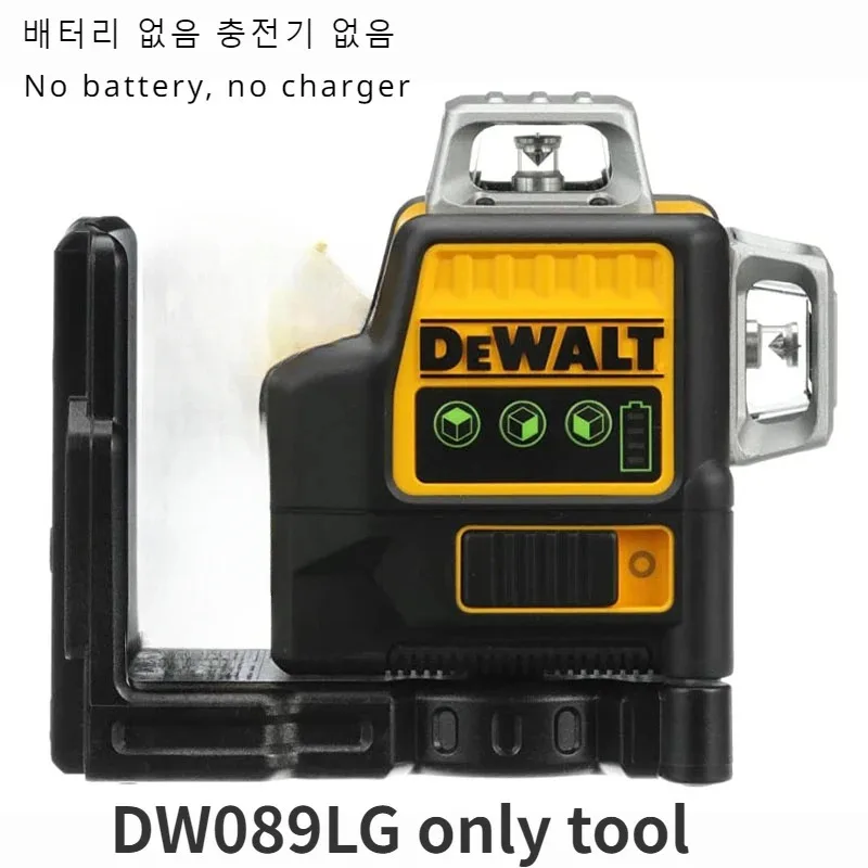 Dewalt DW089LG 3 Sides*360 Degree Vertical 12V Lithium Battery 12 Lines Laser Level Horizontal Green Light Level Meter Outdoor